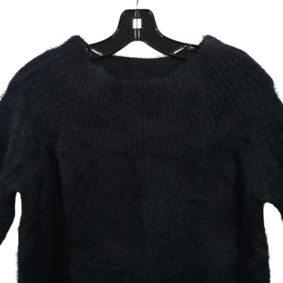 Loft Sweater Fuzzy Womens L Pullover Ribbed Wide Mock Neck Essential Tunic NEW - Picture 12 of 16